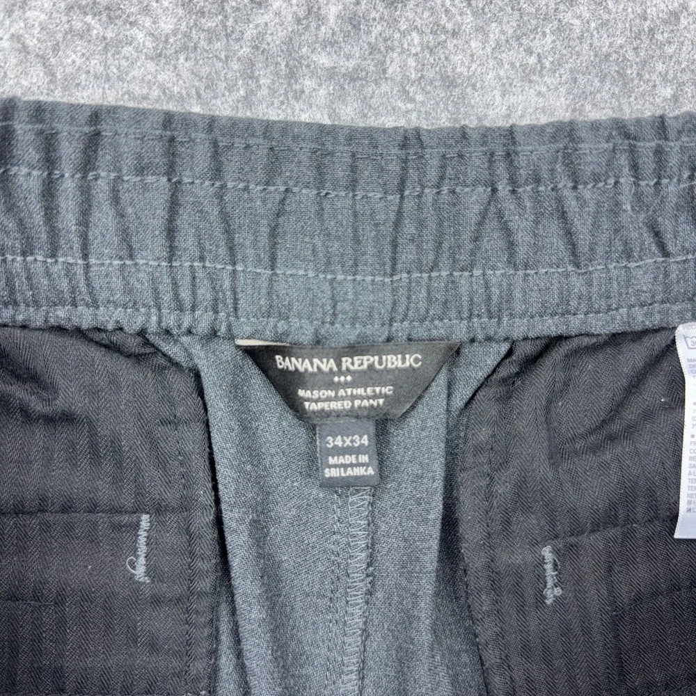 Banana Republic Pants Mens 34x34 Gray Mason‎ Athletic Tapered Fit Elastic Chino